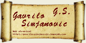 Gavrilo Simjanović vizit kartica